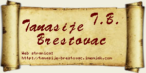 Tanasije Brestovac vizit kartica
